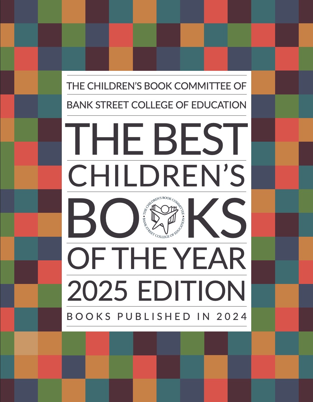 Cover with checkered squares for Bank Street College of Education's Best Books of the Year, 2025 Edition